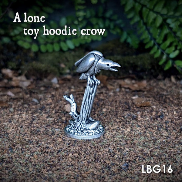 LBG16 A lone toy hoodie crow