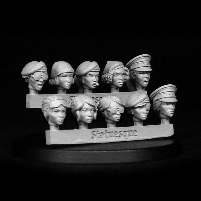 SMA304 Heroic Scale Female Heads LARGE - Veterans